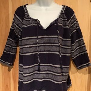 Gap peasant blouse, blue gauze, extra large